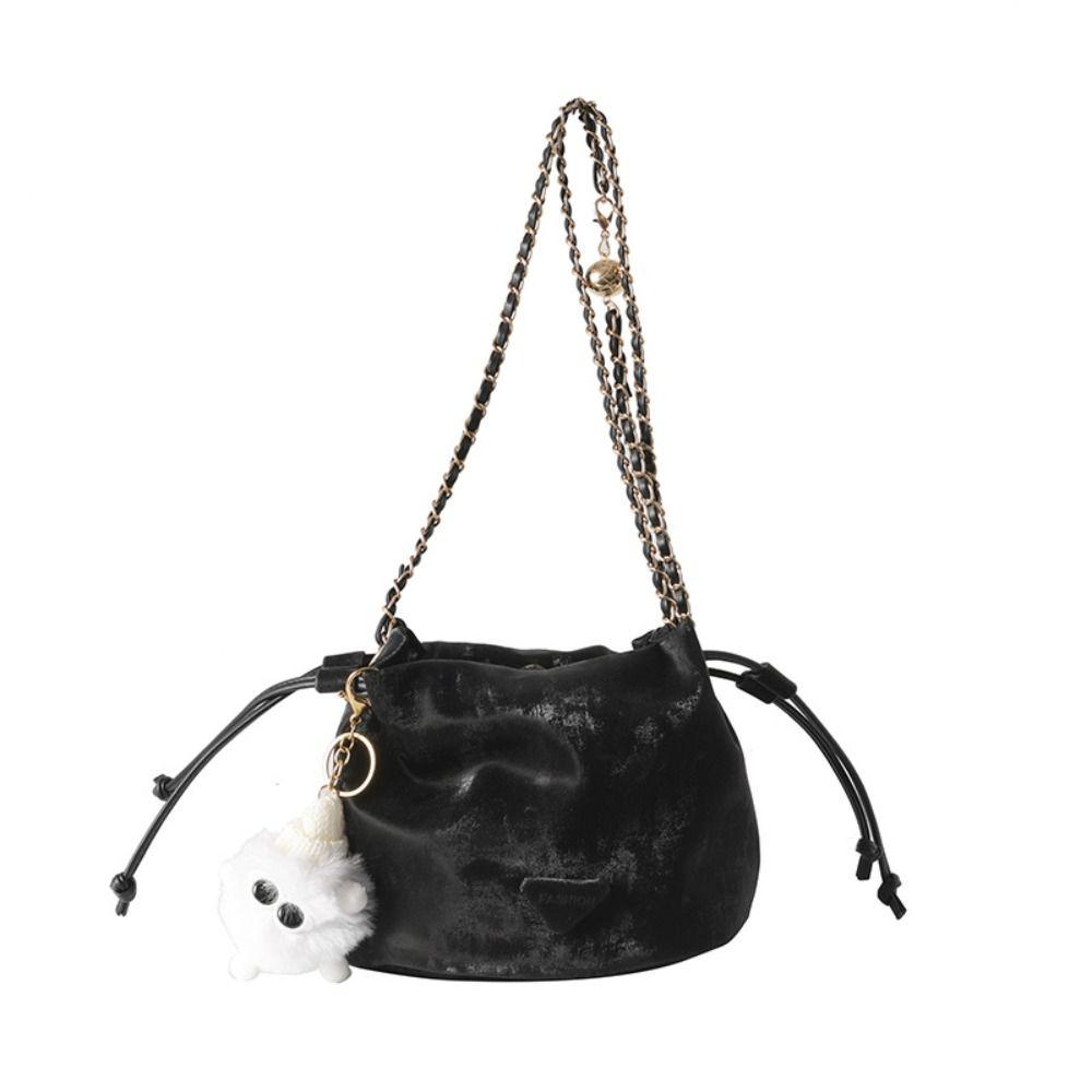 Luoiao368 Fashion Women Shoulder Bags PU Leather Crossbody Bag Large Capacity Messenger bag  for Women Black-With pendant