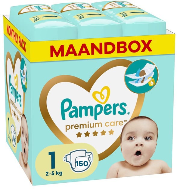 Pampers  Premium Care - Maat 1 - Maandbox - 150 luiers