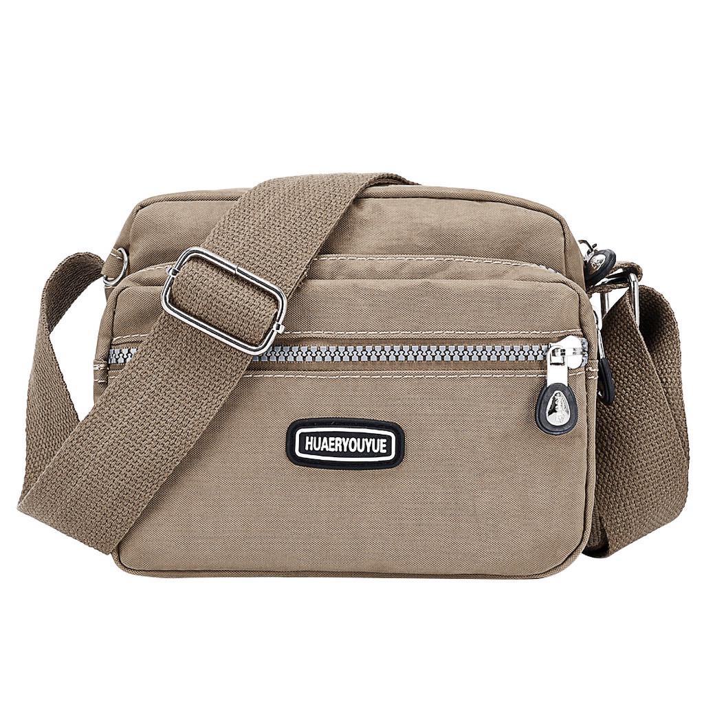 Azmnsn Dames nylon schoudertas Waterdichte elegante dagelijkse boodschappenhandtas beige