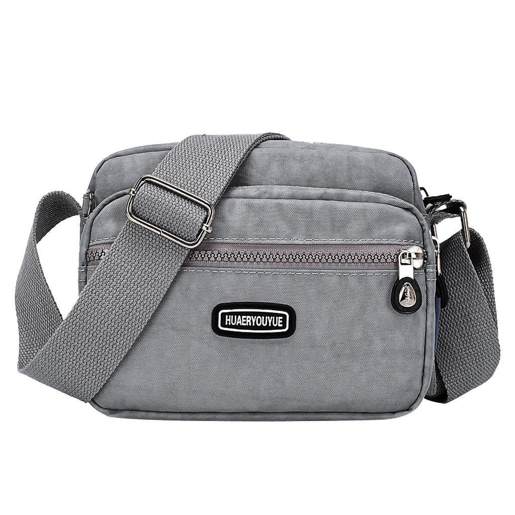 Azmnsn Dames nylon schoudertas Waterdichte elegante dagelijkse boodschappenhandtas grijze kleur