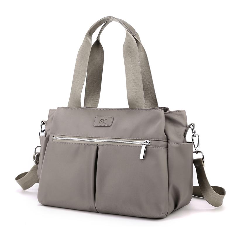 RUWB BAGS Nieuwe damesmode schoudertassen met meerdere compartimenten retro casual nylon reistas 2024 zomer crossbody tas voor dames grijze kleur