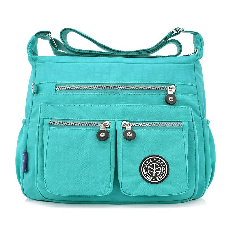 VIA ROMA Multi-pocket damestas Nylon tas Grote capaciteit dames schoudertas Crossbody tas Waterdichte nylon tas One Size