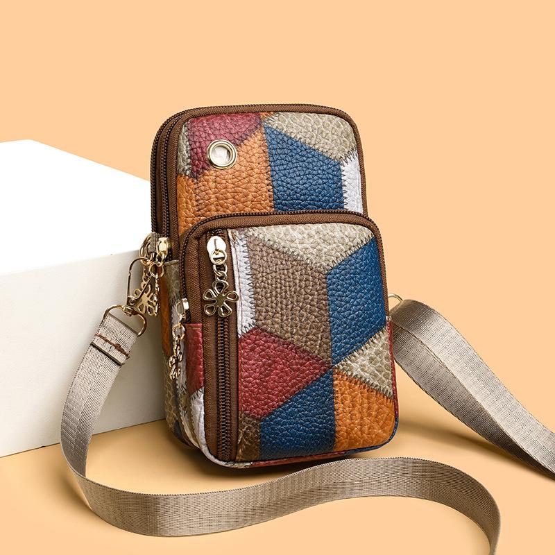 Colorful Bag Nieuwe Mode Dames Crossbody Schoudertas Hoge Kwaliteit Telefoon Portemonnee en Handtas Luxe Design Bedrukte Vierkante Tas Messenger Tas 11x7x18cm