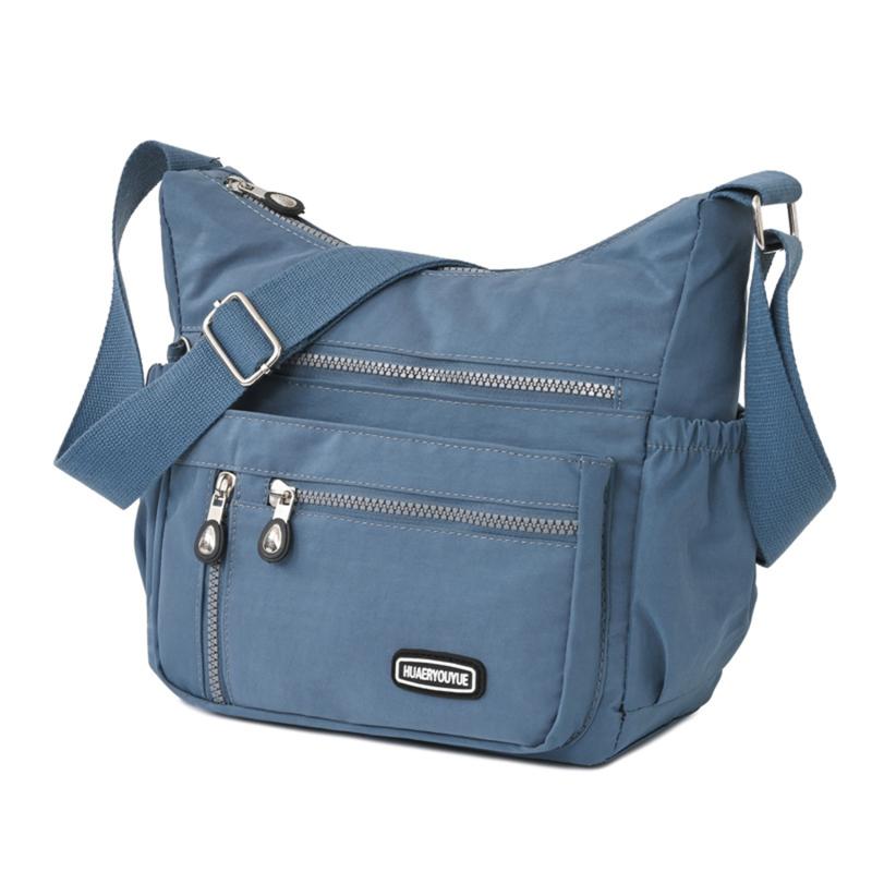 Your favorite bag Mode Casual Nylon Doek Messenger Bag Voor Vrouwen Schoudertassen Multi Layer Vrouwelijke Crossbody Tassen Waterdichte Moedertas Portemonnee blauw
