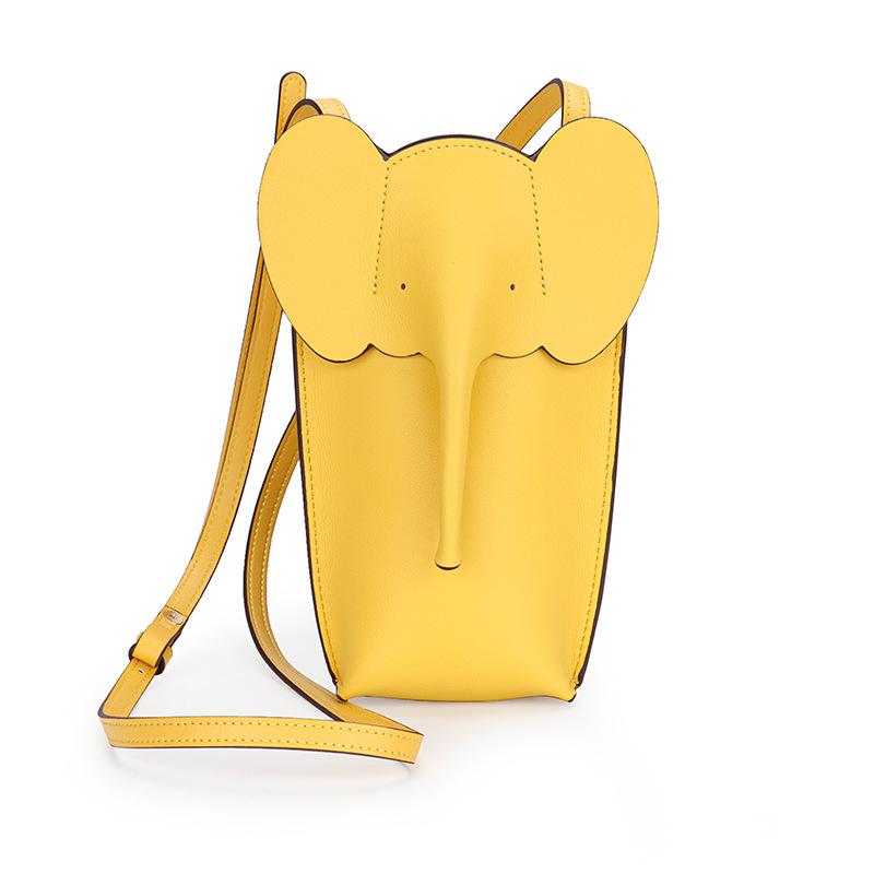 AMONCHY 2024 Nieuwe Mini Schoudertas 100% Echt Leer Vrouwen Crossbody Telefoontassen Mode Olifant Eerste Laag van Koeienhuid Handtas Handtas geel
