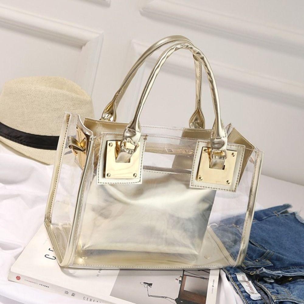 ZBruitai PVC Crossbody Tas Helder Transparante Jelly Bag Mode Strand Handtas Zomer goud