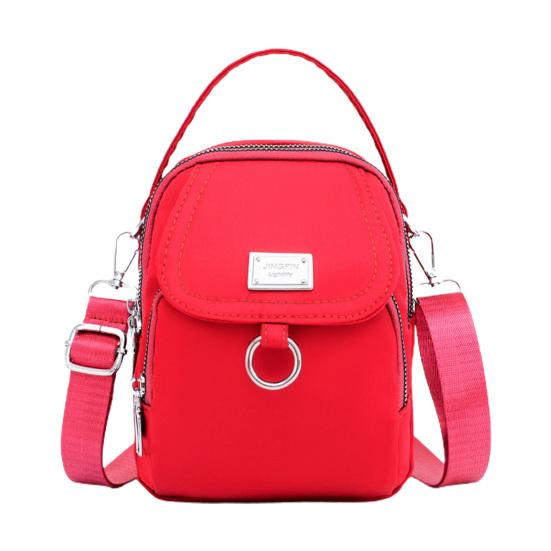 Bag Accessorries Stijlvolle mini-schoudertas 3 lagen Veelgebruikte opslag rood