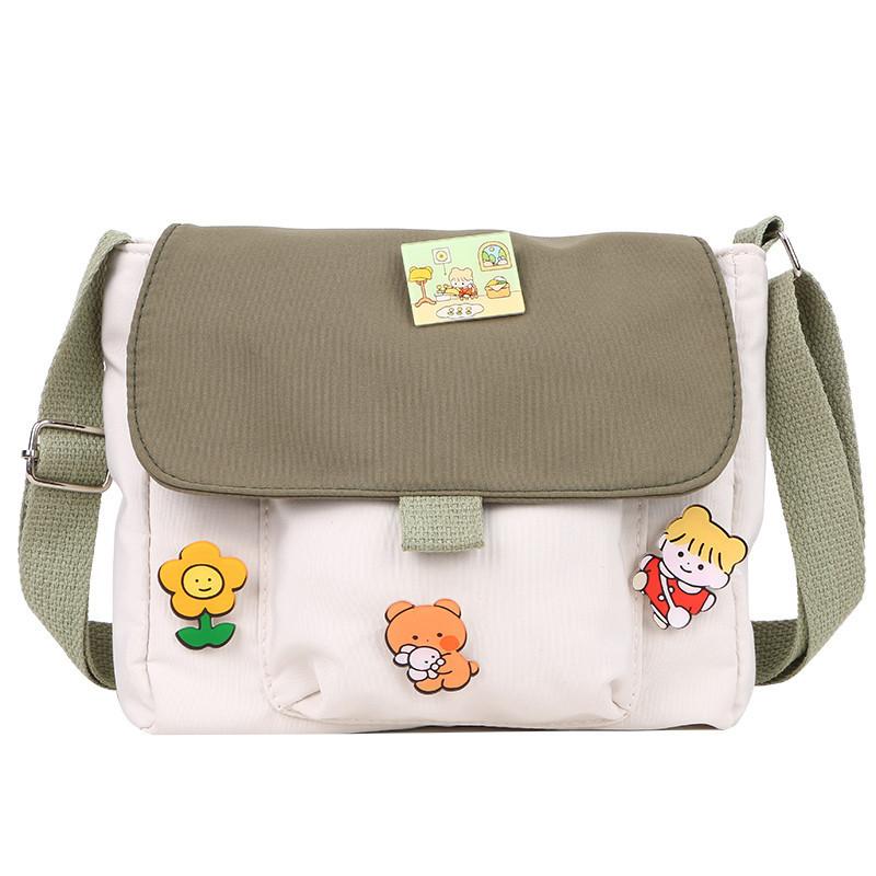 LCAuto parts Crossbodytassen Dames Canvas Flap-bag Kawaii Harajuku All-match Studenten Casual Vrouwelijke Handtassen Koreaans Ulzzang Dagelijks Chic Mode