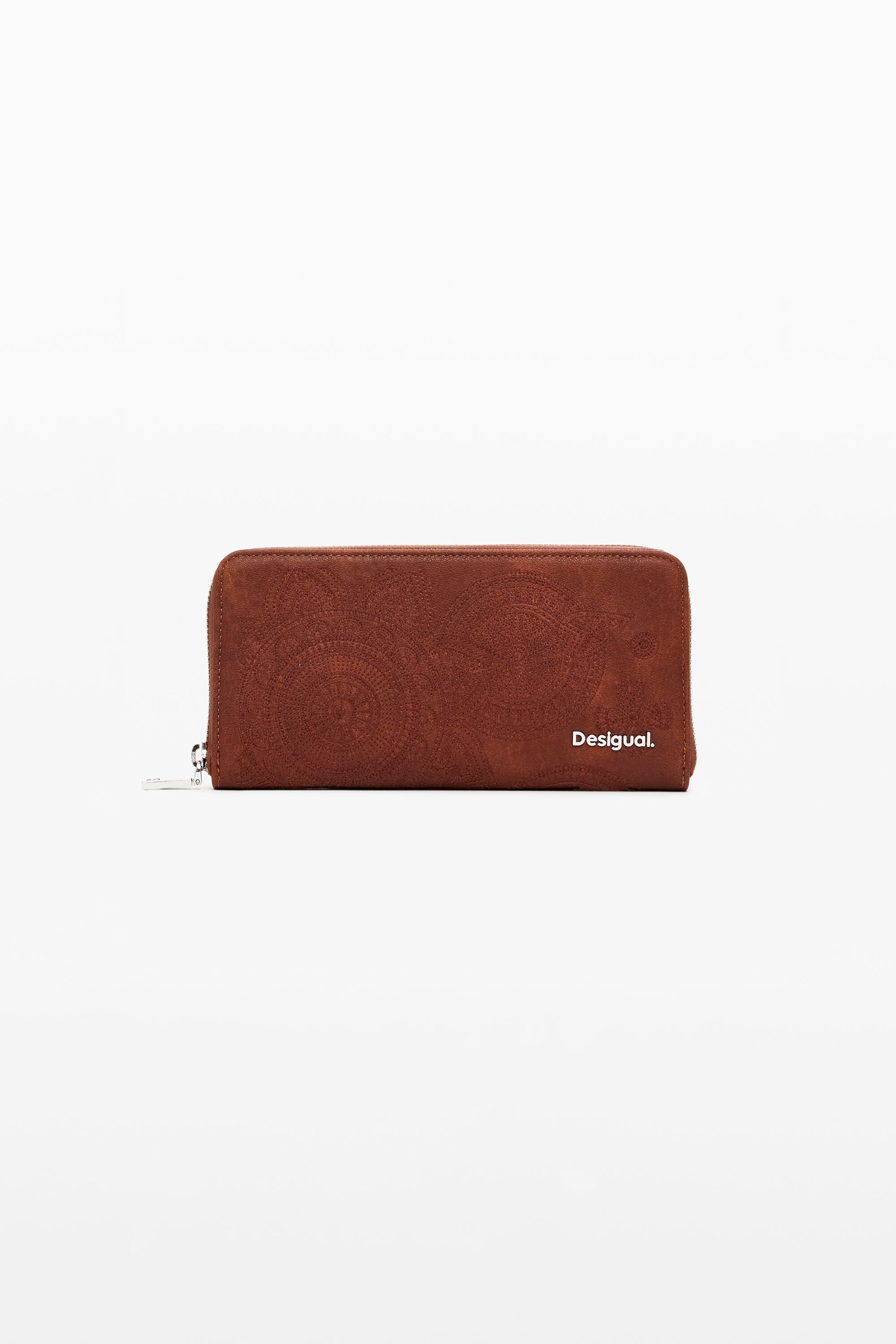 Desigual Geborduurde bloemenportemonnee - BROWN