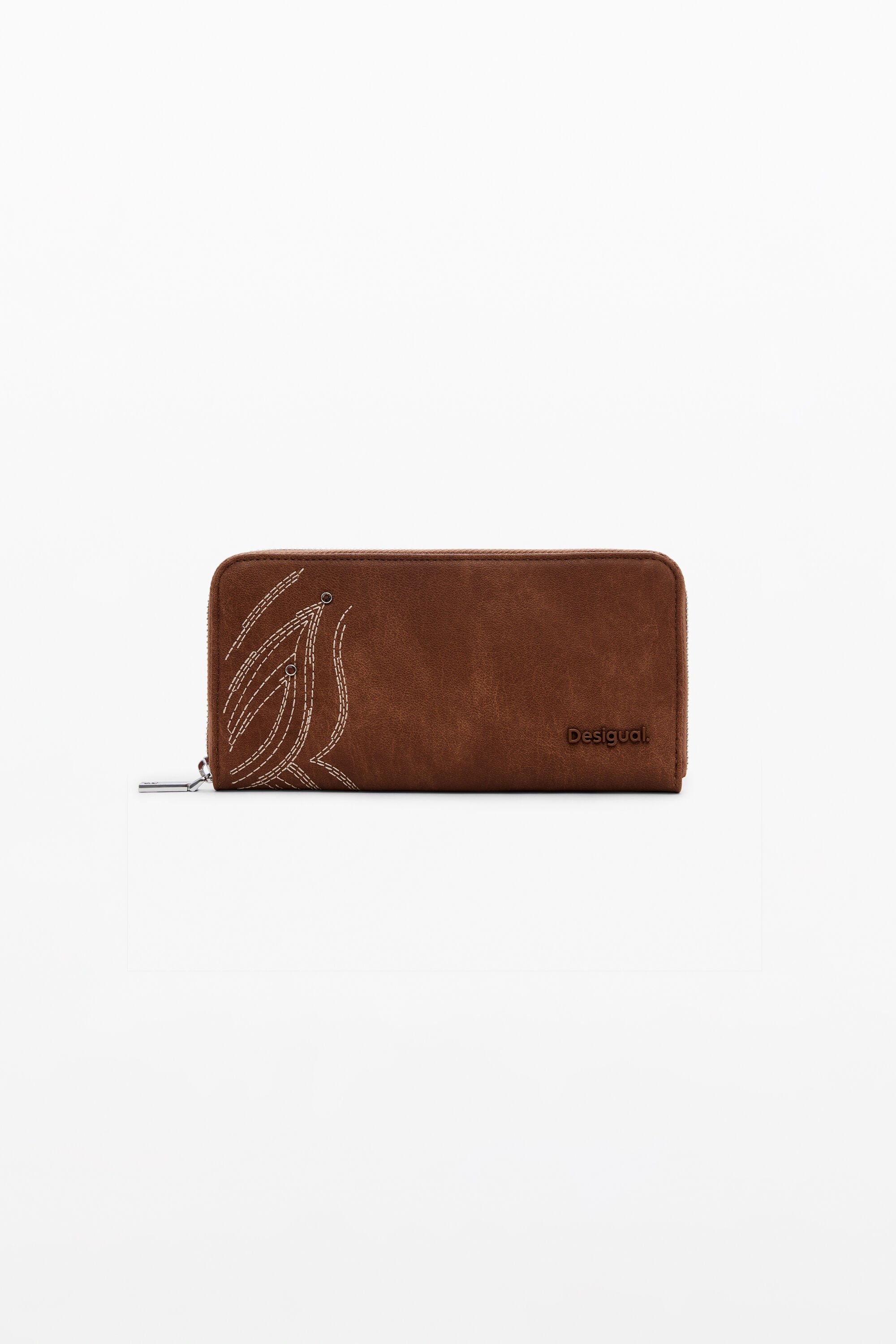 Desigual Grote gevlochten portemonnee - BROWN