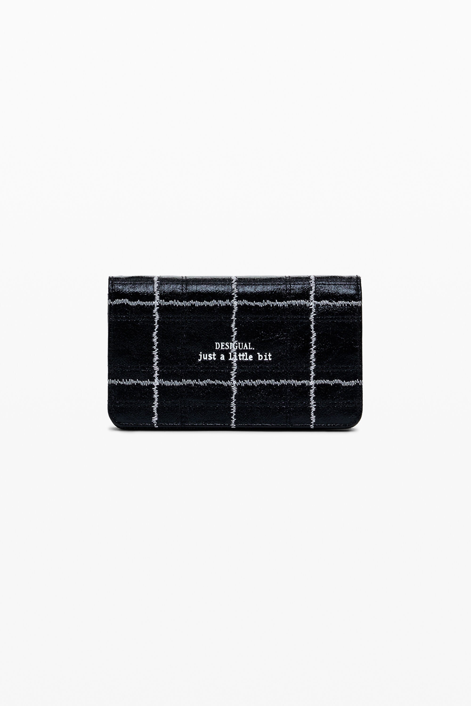 Desigual Grote converteerbare portemonnee met ruiten - BLACK
