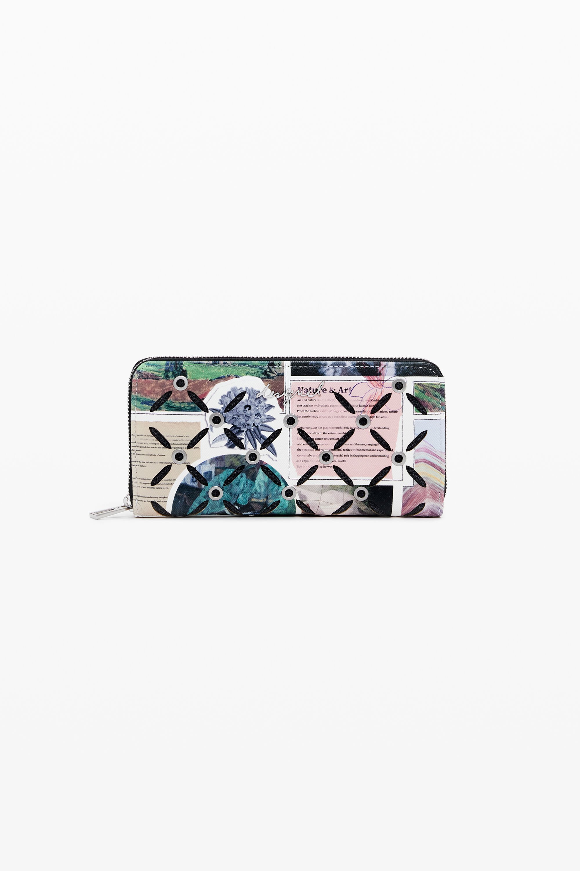 Desigual Grote geperforeerde collage portemonnee - MATERIAL FINISHES