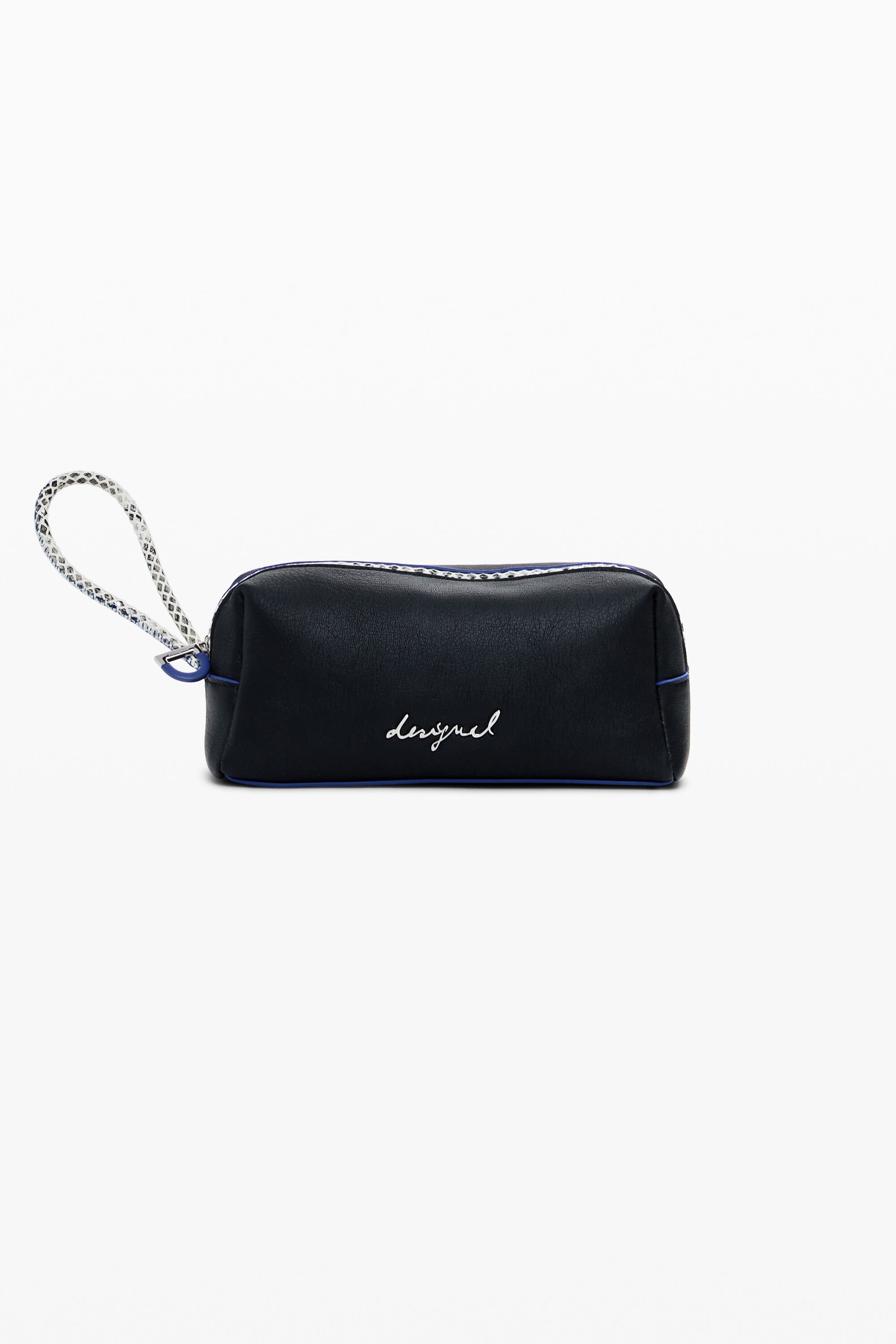 Desigual Middelgrote toilettas met leerlook en contrasten - BLACK
