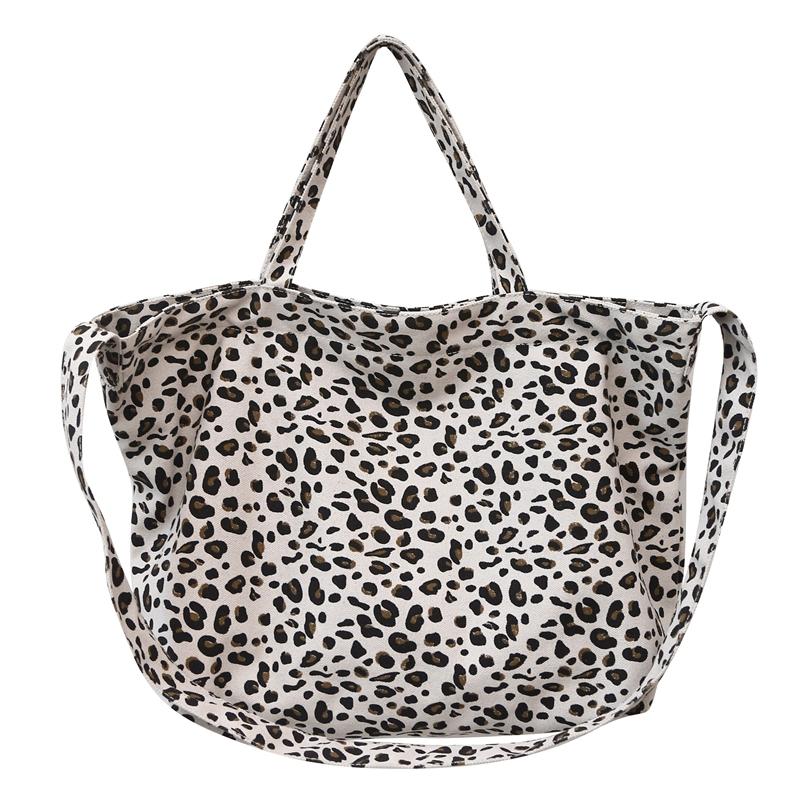 Kuluosidi Luipaardprint Crossbodytas Dames Canvas Schoudertas Studenten Klassen Tas wit