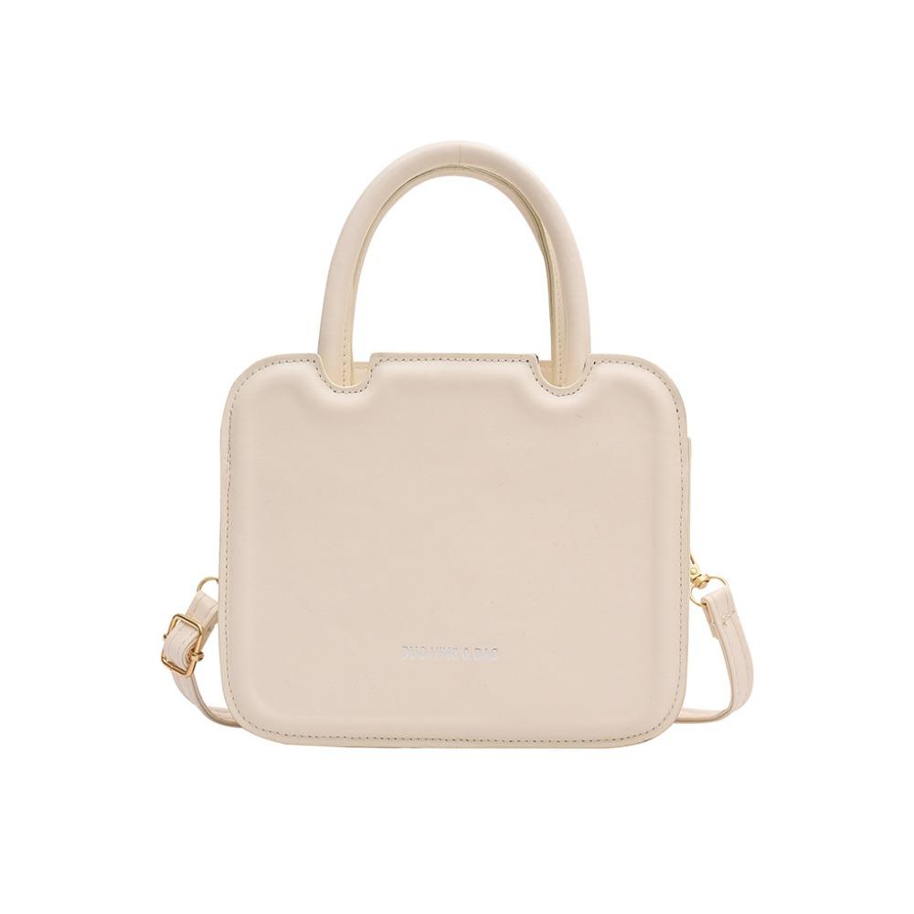 Shunhong Large Capacity Small Messenger Bag Minimalist Ladies Shoulder Bag Retro Square Underarm bag  Gift beige