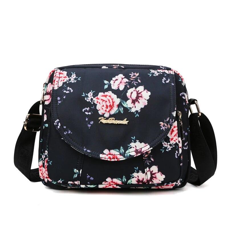 RUWB BAGS Mode bloempatroon ontwerp dames schoudertas multi-pocket dames messenger bags mode hoge kwaliteit nylon damestas portemonnee