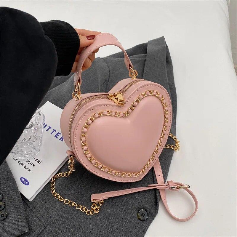 Enjoytime H Liefdesharttassen voor vrouwen Kettingen Schoudertas Crossbady Bolsas Feminina Groothandelsartikelen Bolsos Mujer Zoete modehandtassen roze
