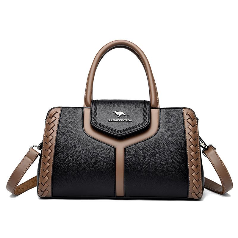 VIA ROMA Mode Crossbody Tas Dames Grote Capaciteit Schoudertas Handtas voor Vrouwen zwart