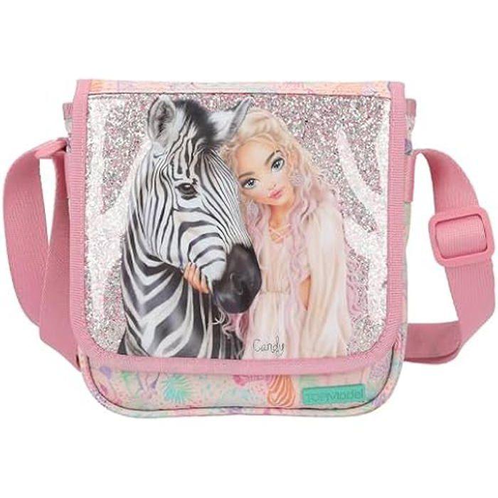 ARBORESCENCE Sac à bandoulière - DEPESCHE - TOPModel 12789 - Rose - Motif animaux - Sangle réglable