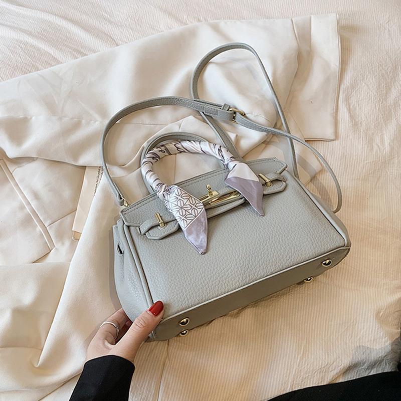 Fancy Lady Modieuze en gestructureerde tas in effen kleur, veelzijdige crossbodytas, modieuze schouderhandtas, casual tas voor dames one size grijs