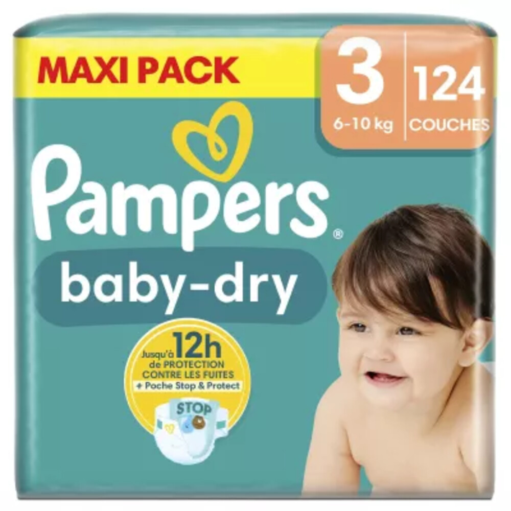 Pampers Baby Dry Luiers Maat 3 (6-10 kg) 124 stuks