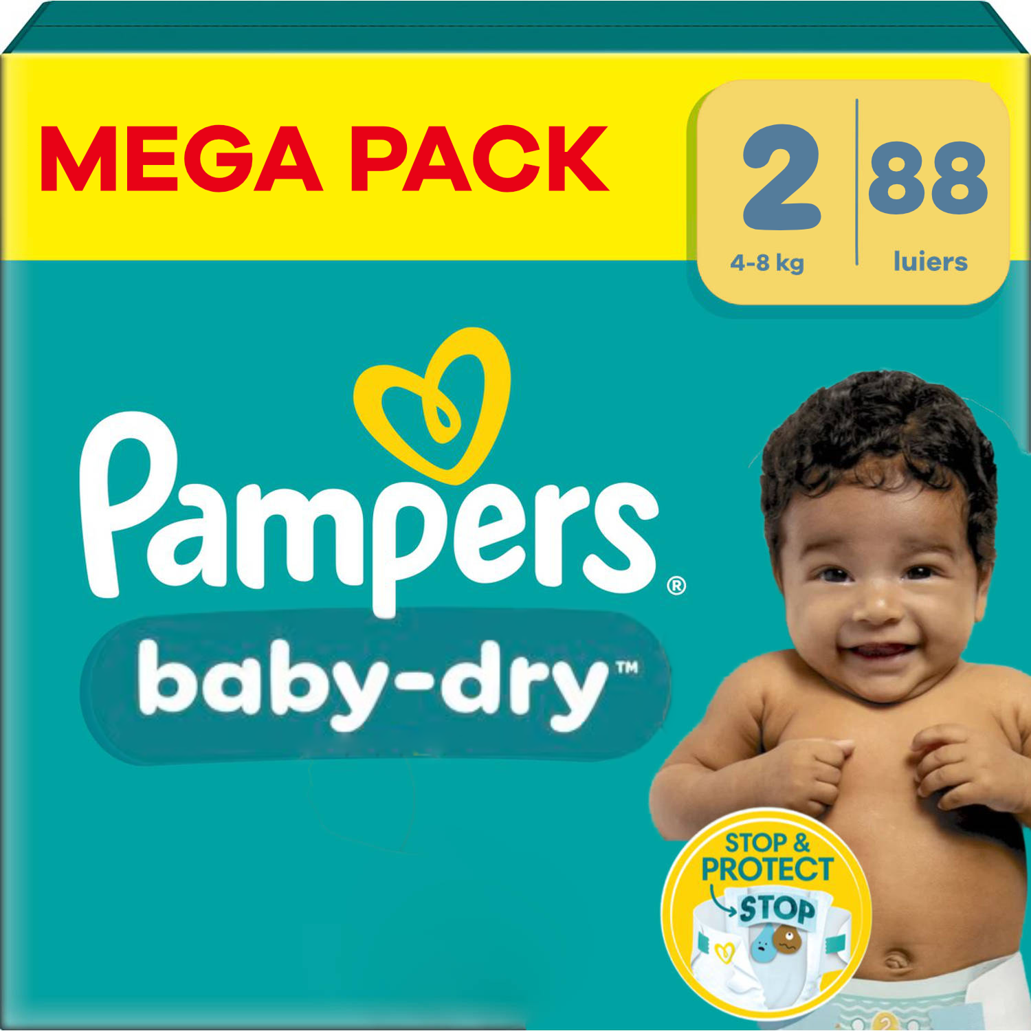 Pampers  Baby Dry - Maat 2 - Mega Pack - 88 Stuks - 4-8 KG