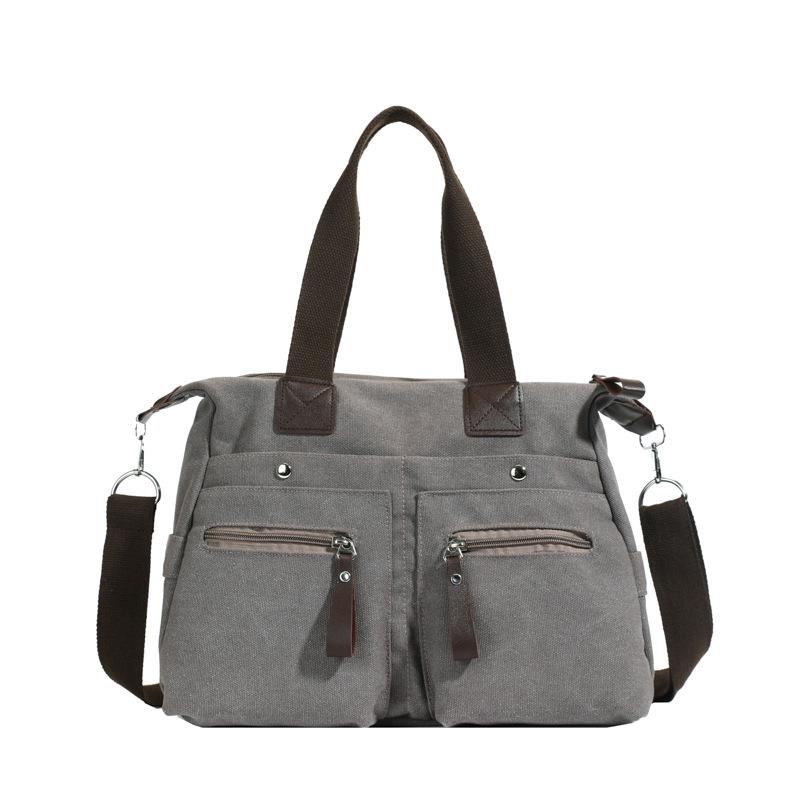 VIA ROMA Fashionable Lightweight Nylon Fabric Crossbody Bag Large Capacity Waterproof Shoulder Bag Shopping Handbag for Women One Size grijze kleur