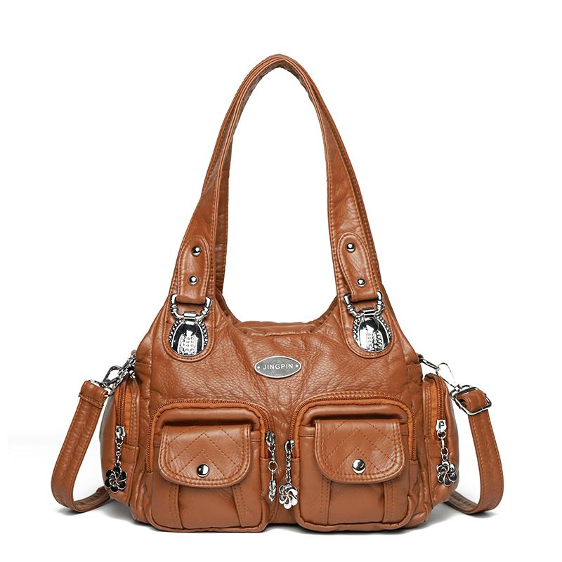 RUWB BAGS 2025 Zomer mode Blauwe Schoudertassen Voor Vrouwen Kleine Shopper Tas Effen Kleur Zacht Leer Crossbody Handtas Dames Reis Draagtas