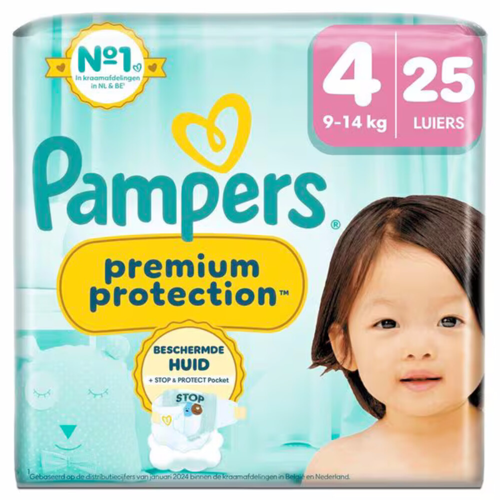 Pampers 3x  Premium Protection Luiers Maat 4 (9-14 kg) 25 stuks