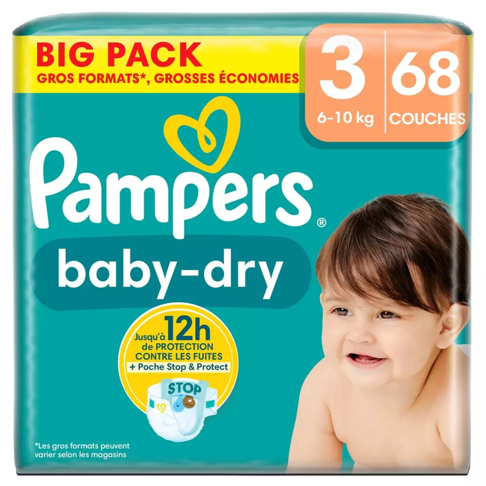 Pampers 2x  Baby Dry Luiers Maat 3 (6-10 kg) 34 stuks