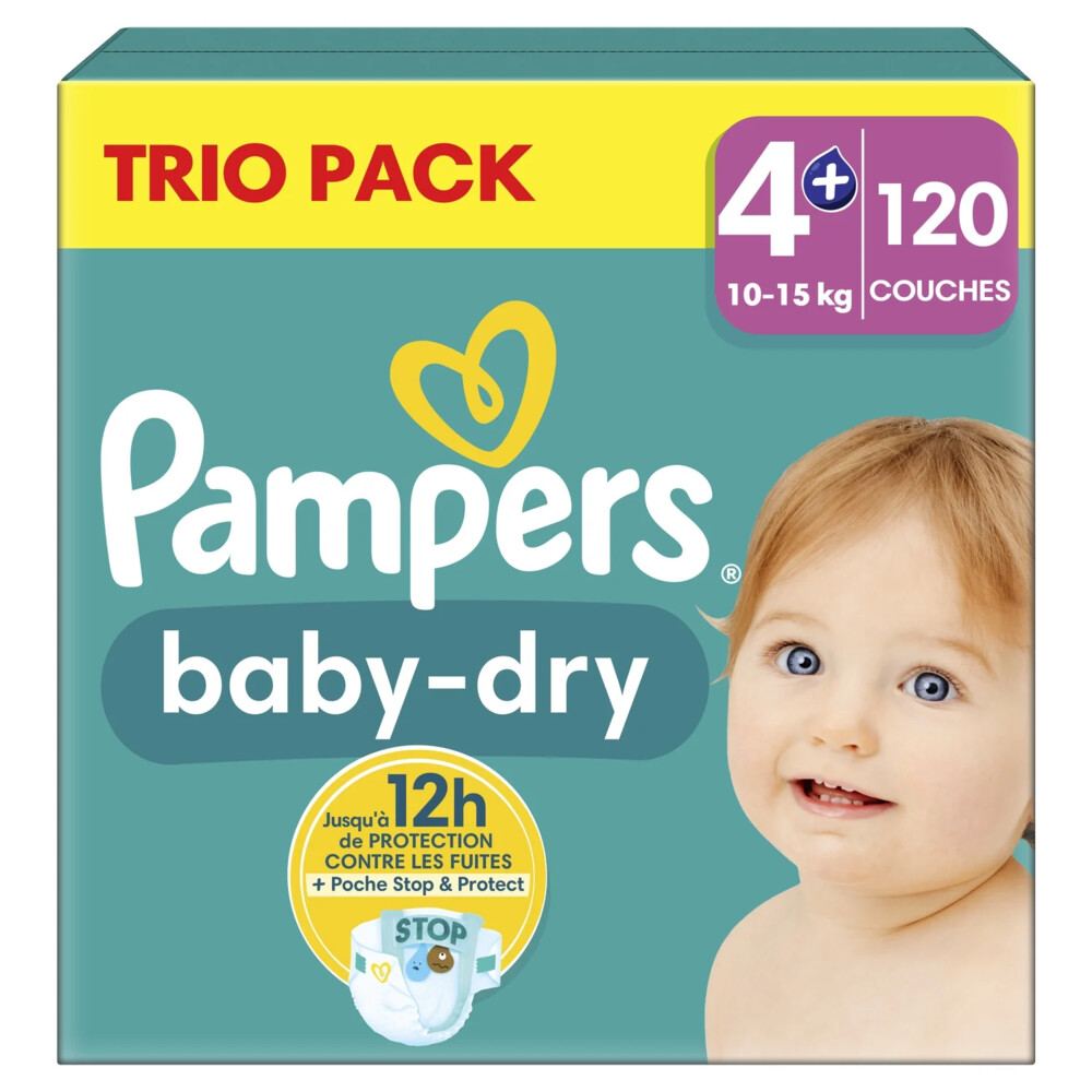 Pampers Baby Dry Luiers Maat 4+ (10-15 kg) 120 stuks
