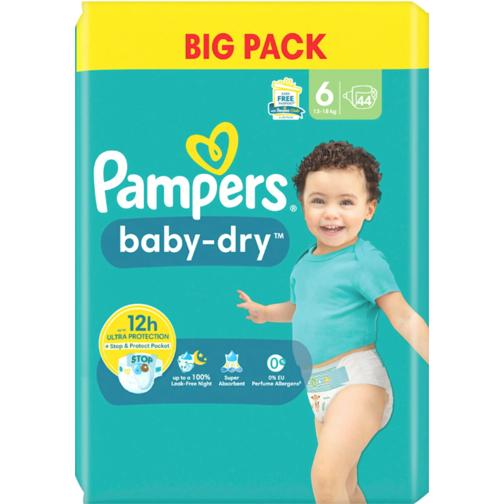 Pampers 2x  Baby Dry Luiers Maat 6 (13-18 kg) 44 stuks