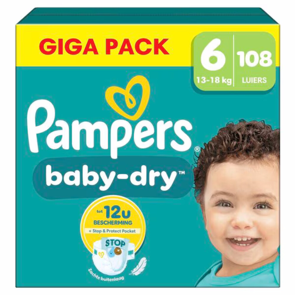Pampers Baby Dry Luiers Maat 6 (13-18 kg) 108 stuks
