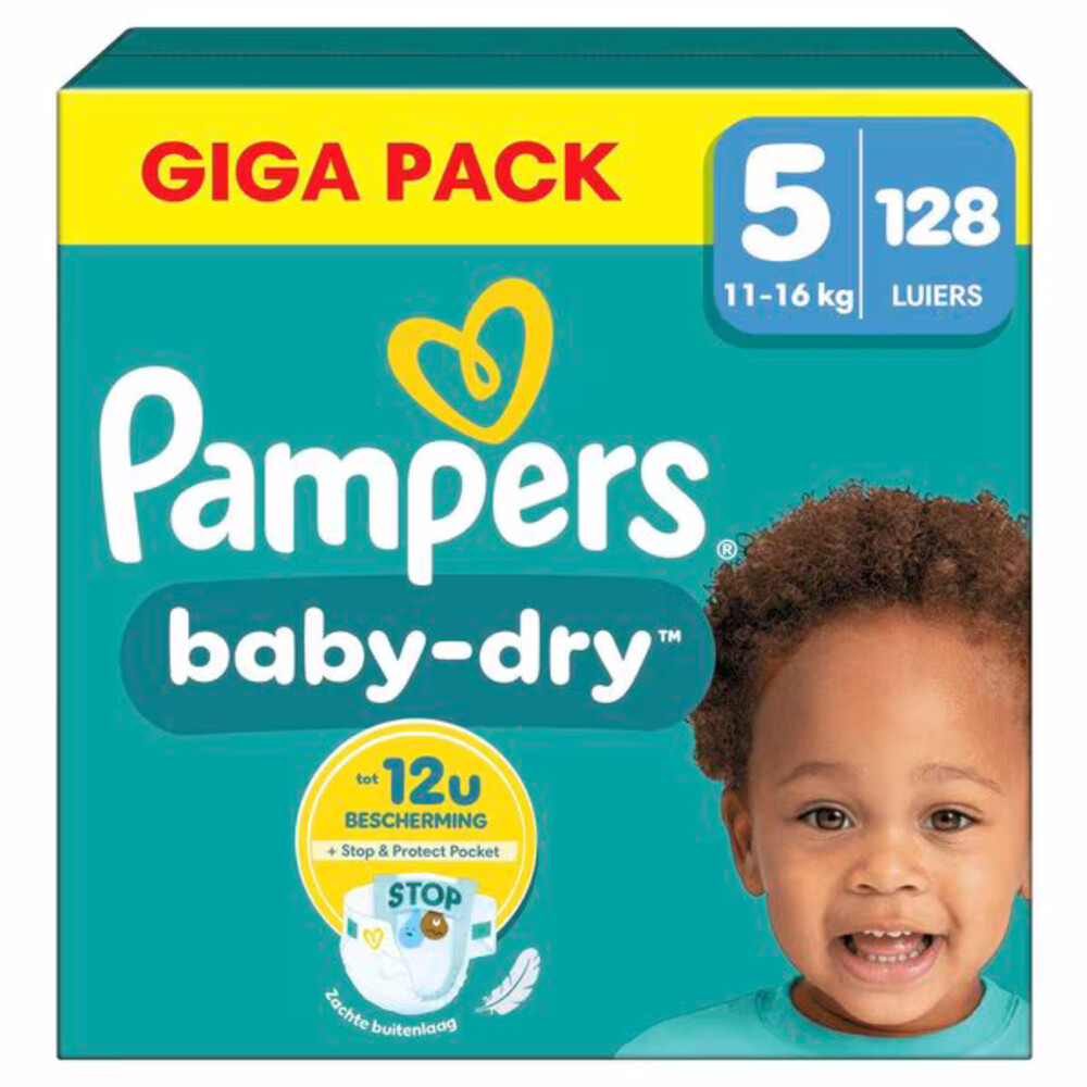 Pampers Baby Dry Luiers Maat 5 (11-16 kg) 128 stuks
