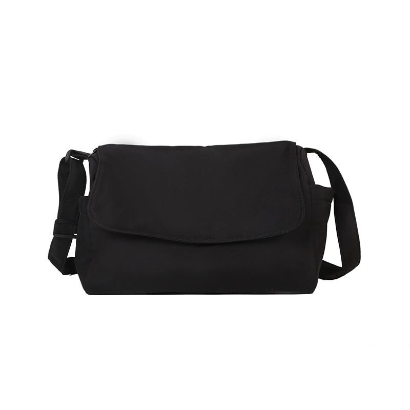 VIA ROMA Oxford doek mode effen kleur schoudertas studenten canvas tas snoep kleur schoudertas kleine vierkante tas grote capaciteit tas zwart
