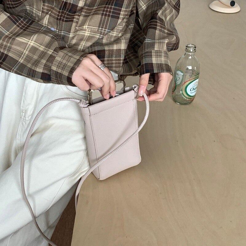 FANTAGEE Vintage mobiele telefoontas Crossbody 2023 Nieuwe eenvoudige draagbare verticale mobiele telefoontas wit