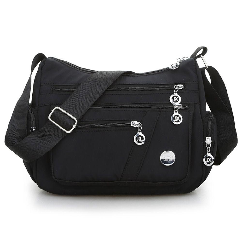 LinsooMee New Travel Women Cross Body Bags Hand bag Ladies Multi Pocket Shoulder Bag zwart