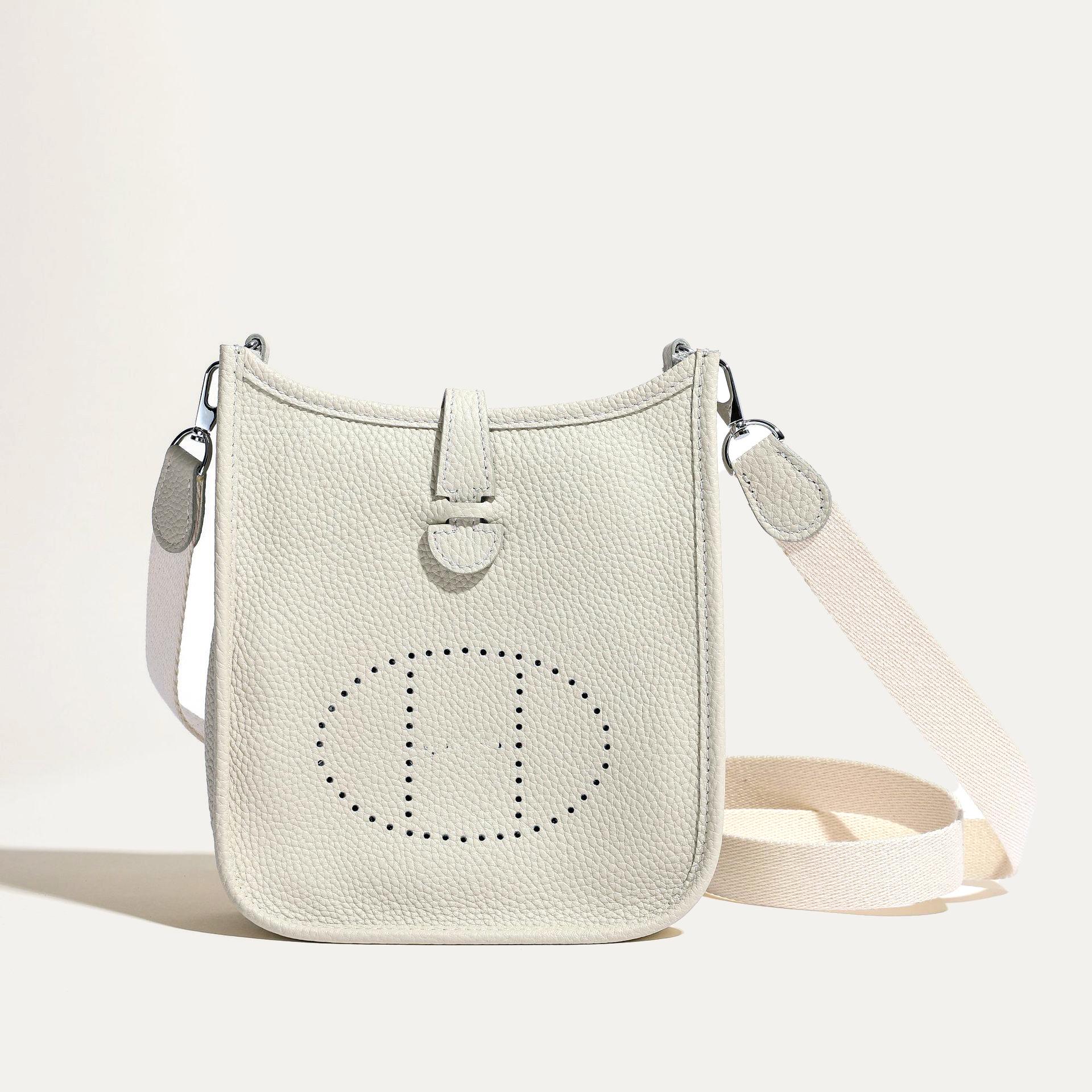 VantaGoods H Home Echt Leer Evelyne Dames Mini Togo Leer Crossbody Draagtas 17cm x 6cm x 20cm