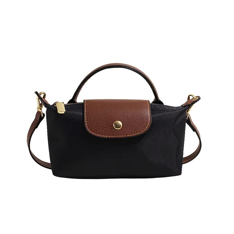 SZwatch 2025 Mini Dumpling Handtas voor Vrouwen Nylon Stof Modieuze Schouder Crossbody Mobiele Telefoon Tas voor Dames zwart