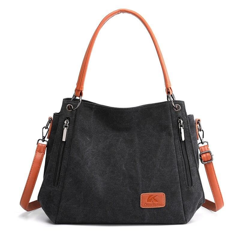 RUWB BAGS Vrouwen Tassen Modeontwerper Schouder Crossbody Tas voor Vrouwen 2024 Vrouwelijke Messenger Bag Vrouwen Handtas Dame Canvas Stof Handtas zwart