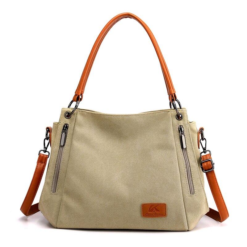 RUWB BAGS Vrouwen Tassen Modeontwerper Schouder Crossbody Tas voor Vrouwen 2024 Vrouwelijke Messenger Bag Vrouwen Handtas Dame Canvas Stof Handtas kaki