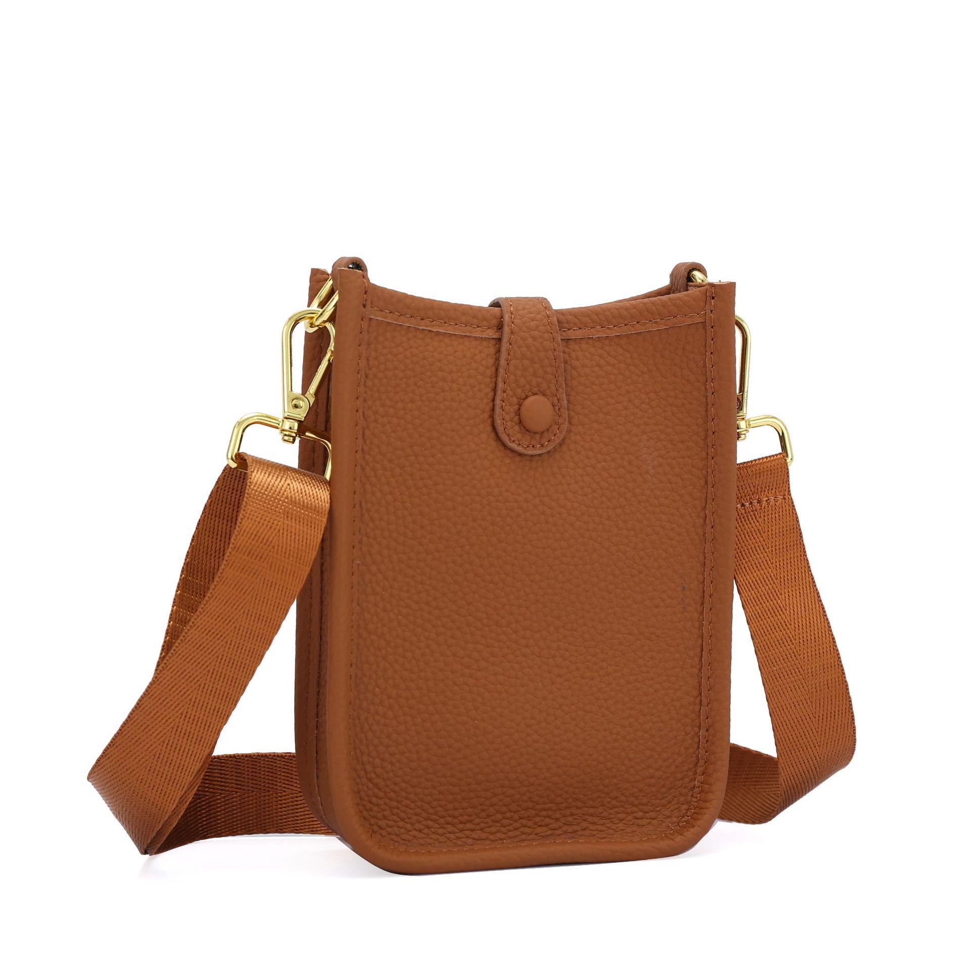 VantaGoods Echte leren crossbody verticale mobiele telefoontas - modieuze mini-emmertas met één schouder en portemonnee 12.5x5x17CM
