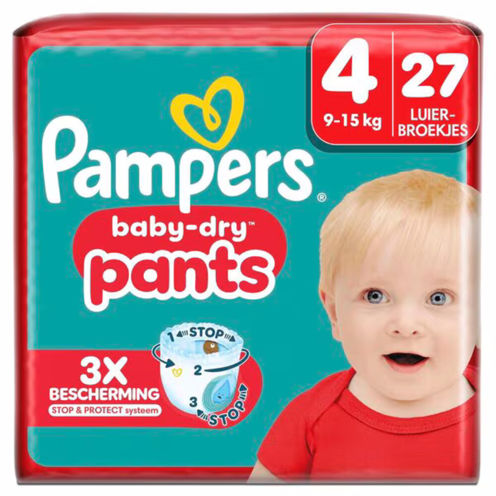 Pampers 4x  Baby Dry Luierbroekjes Maat 4 (9-15kg) 27 Stuks