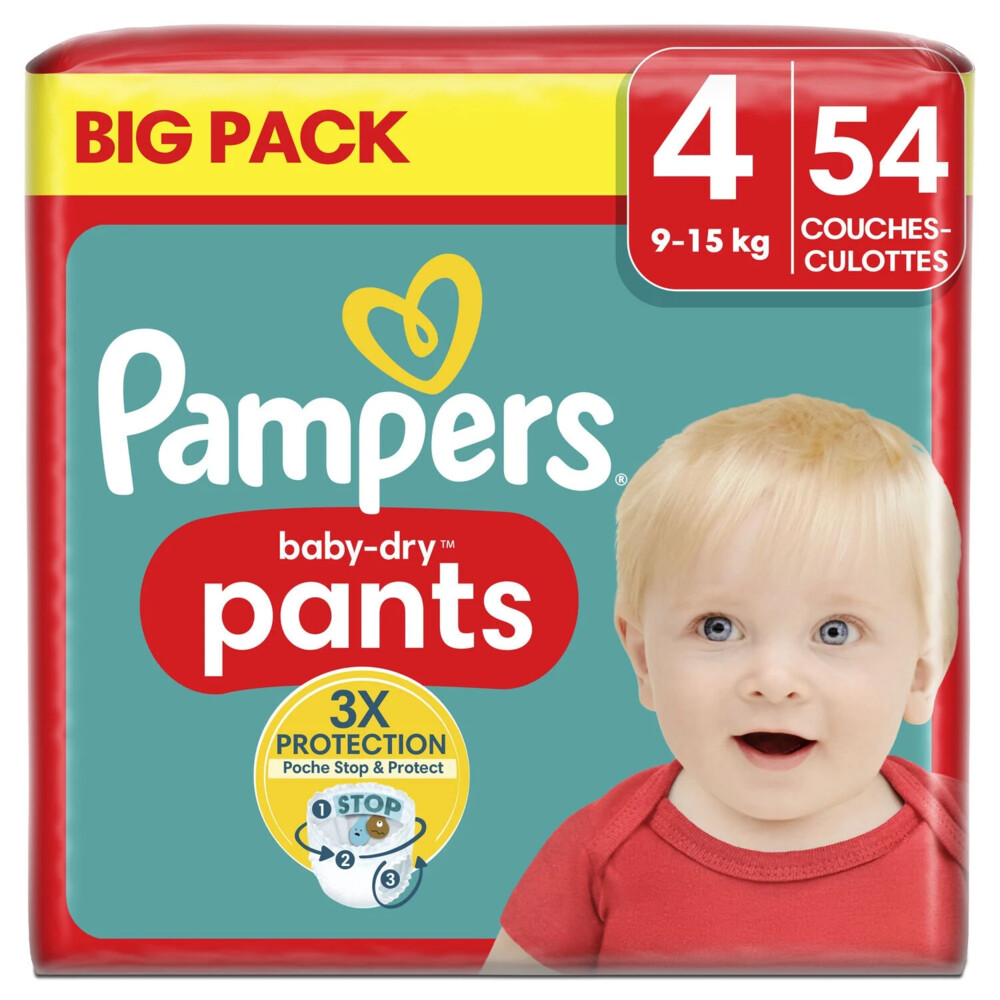 Pampers 2x  Baby Dry Luierbroekjes Maat 4 (9-15kg) 54 Stuks