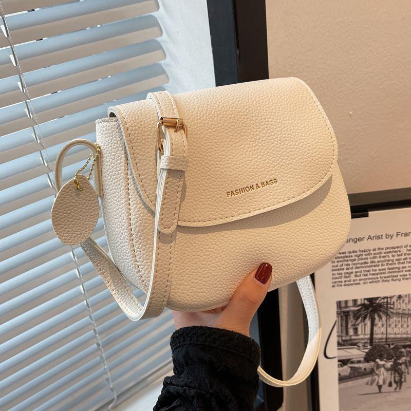 WTEMPO Dames stevige schoudertassen voor dames Letter Crossbody portemonnee Vrouwelijke PU lederen mini-tassen handtas 19.5x16x8.5cm wit