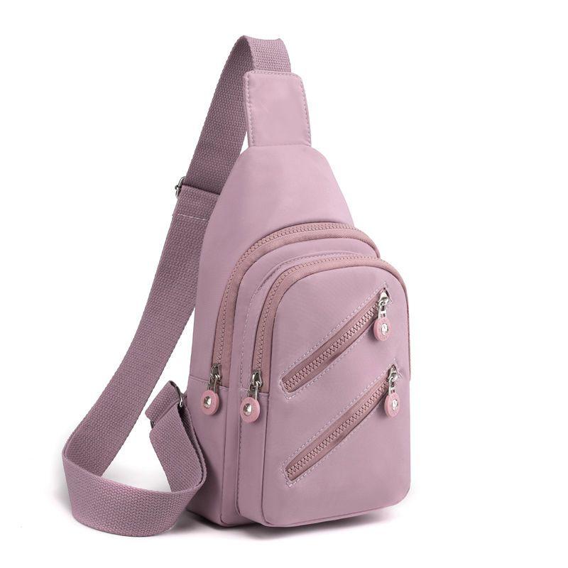WTEMPO Borsttas Damesmode Dames Messenger Bag met één schouder Vrije tijd Veelzijdige kleine borstrugzak met print paars