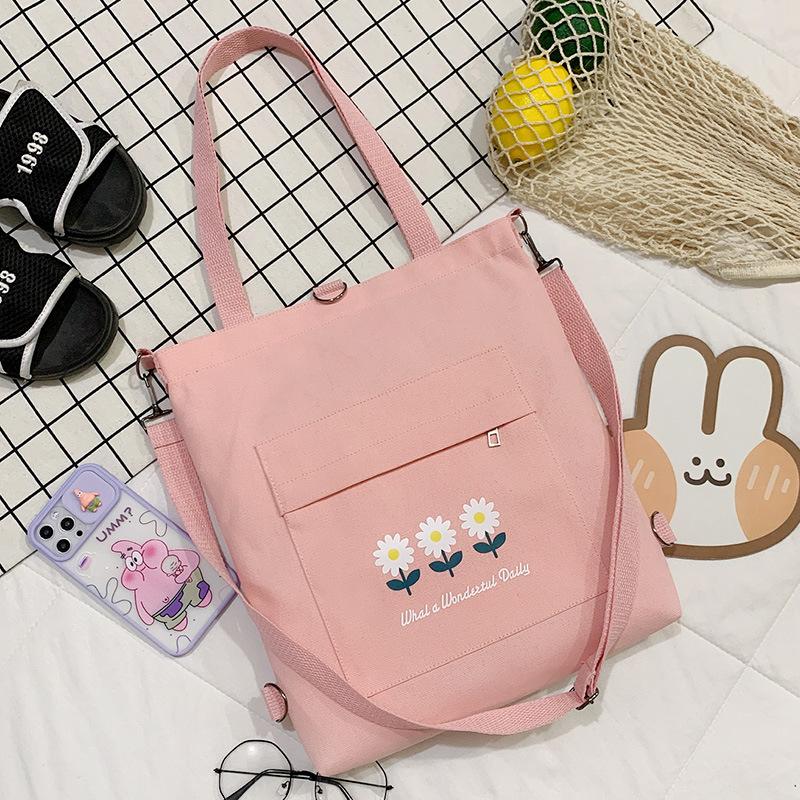 WTEMPO Canvas tas meisjes enkele schouder crossbody tas multifunctionele schoudertas grote capaciteit cartoon handtas groothandel one size