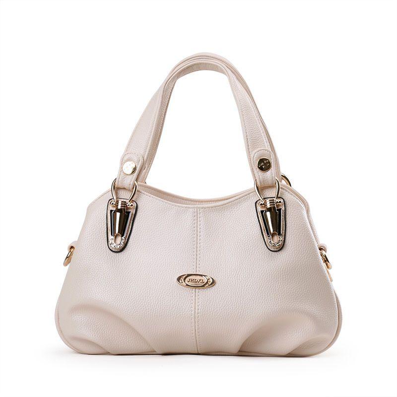 WTEMPO Tas Vrouwelijk 2023 Handtas Vrouwen Middelbare Leeftijd Moeder Tas Zacht Leer Enkele Schouder Crossbody Tas one size wit