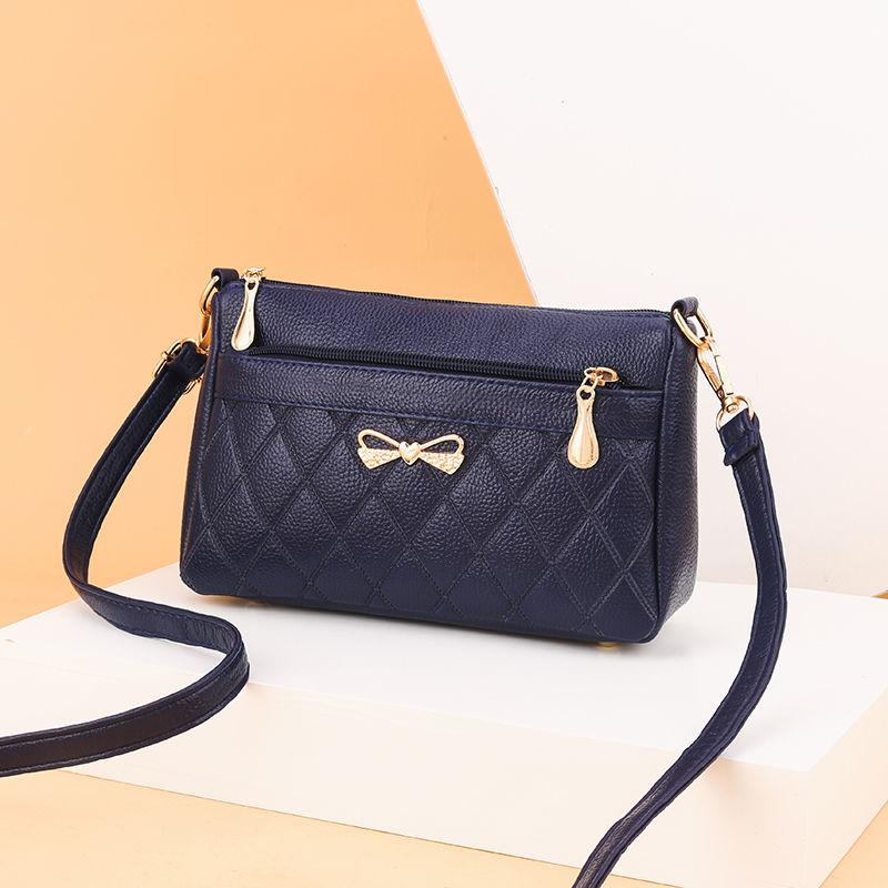 WTEMPO Damestassen Mode Moederpakket van middelbare leeftijd Meerlaags Enkele schoudertas met grote capaciteit Koreaanse versie van de Crossbody Kleine vierkante tas one size blauw