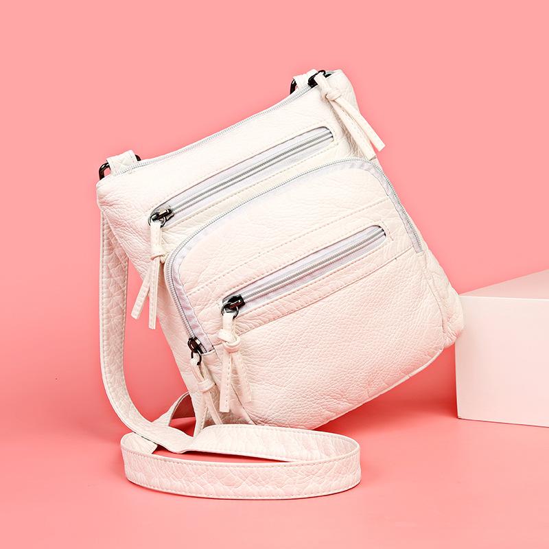VIA ROMA Vrouwen mobiele tas Street Trend zachte mode crossbody een schouder water was dames kleine tas one size wit